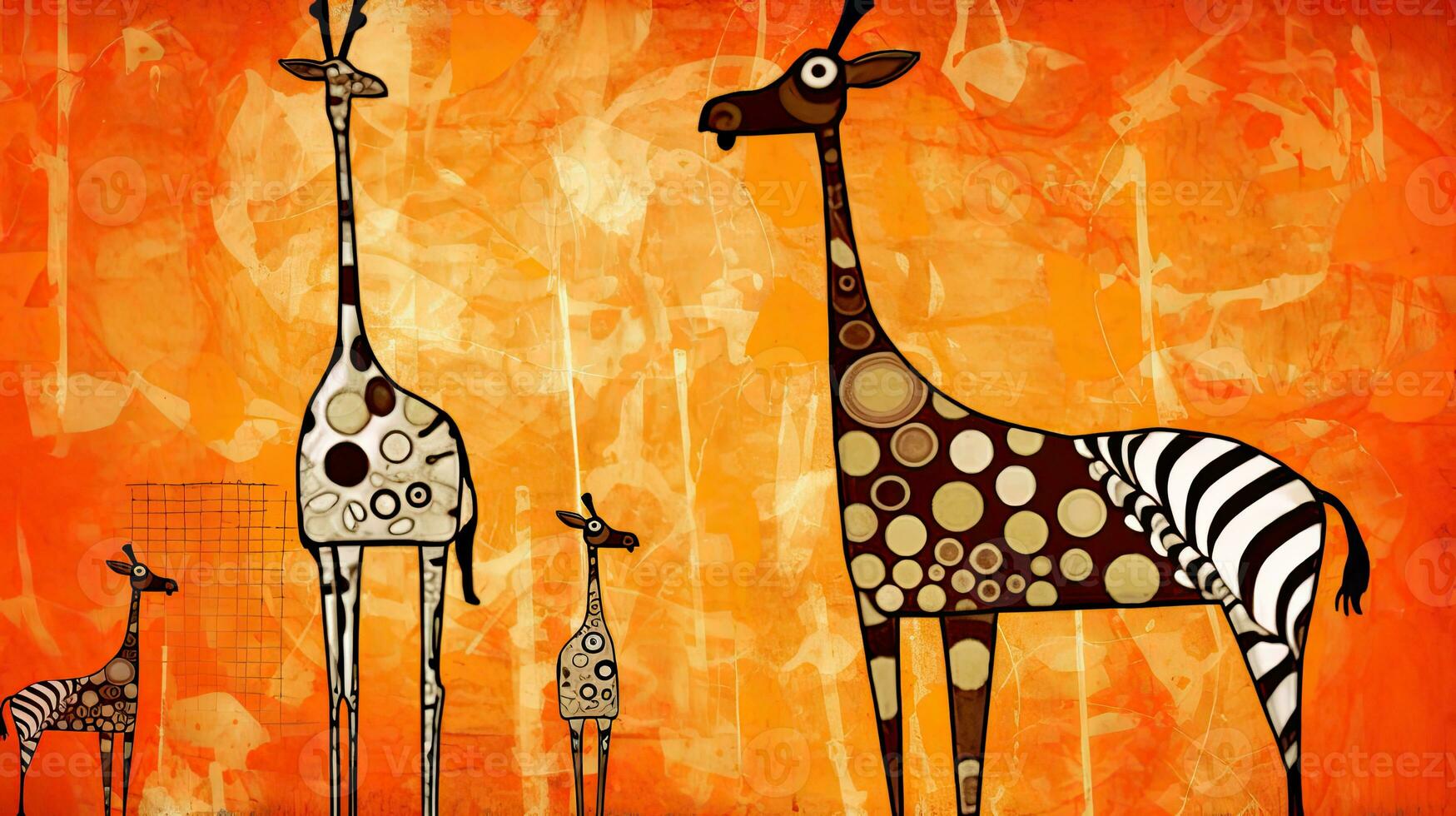 girafa expressivo crianças animal ilustração pintura página de recados mão desenhado obra de arte fofa desenho animado foto