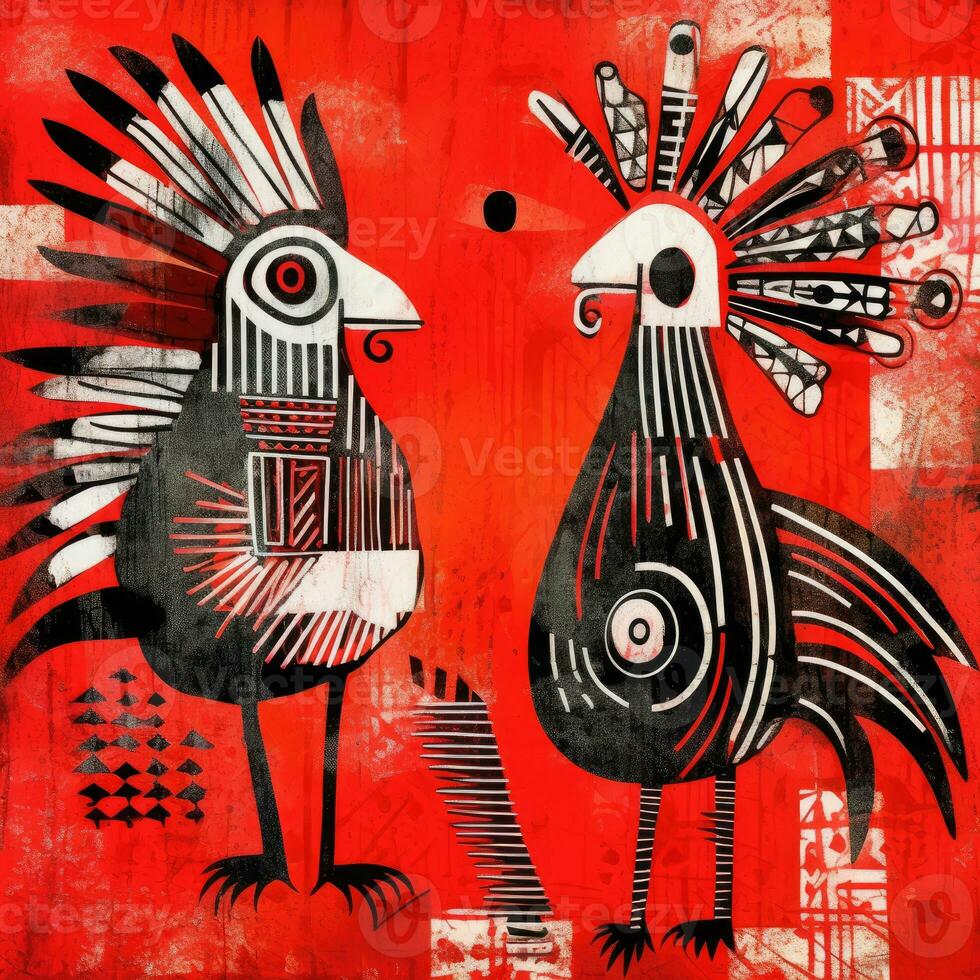 pássaros expressivo crianças animal ilustração pintura página de recados mão desenhado obra de arte fofa desenho animado foto