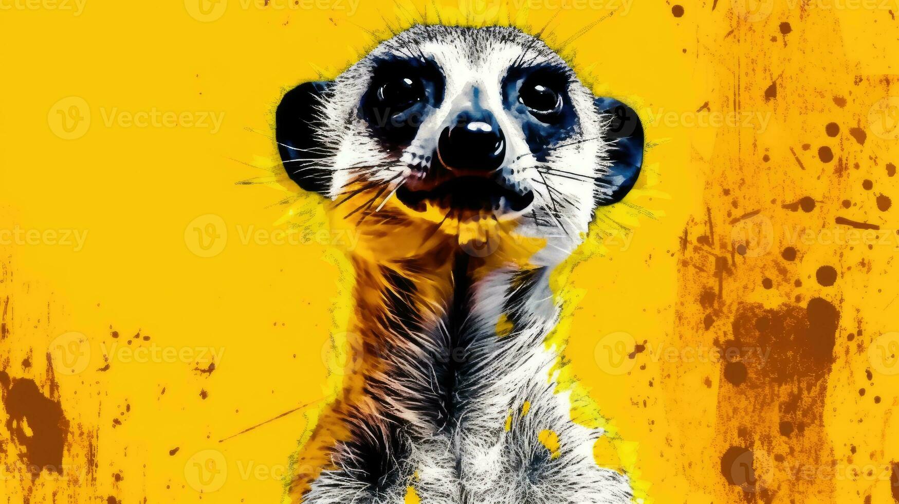 marmota meerkat expressivo crianças ilustração pintura página de recados desenhado obra de arte fofa desenho animado foto