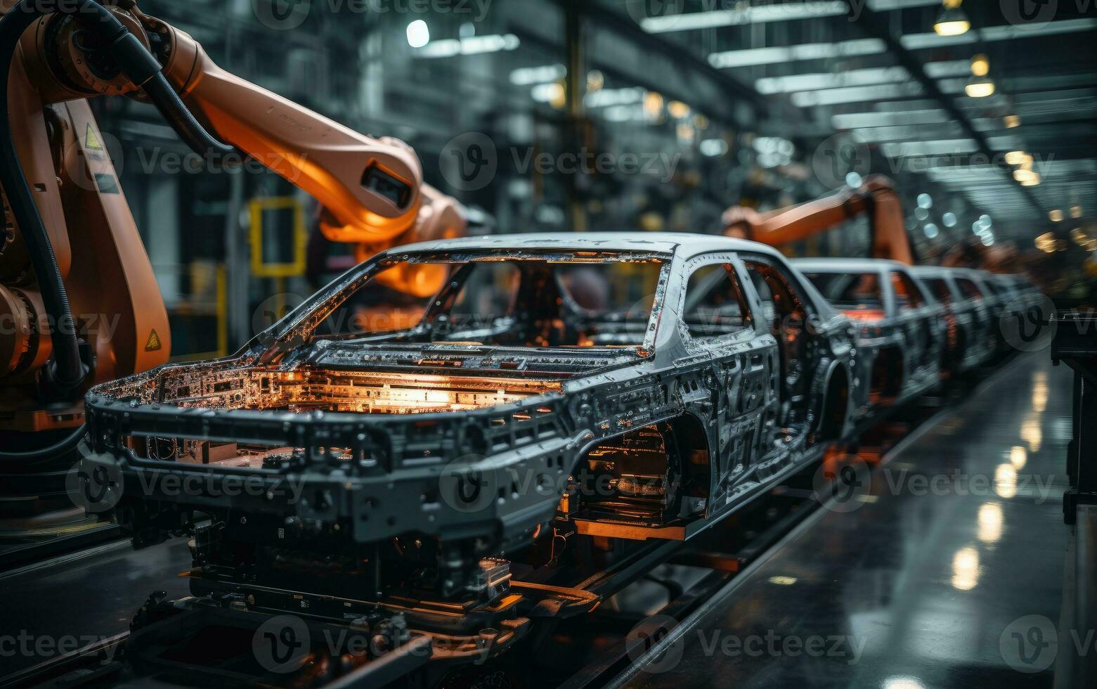 robô braço montagem máquina fábrica oficina faíscas foto fabricação automatizado Produção