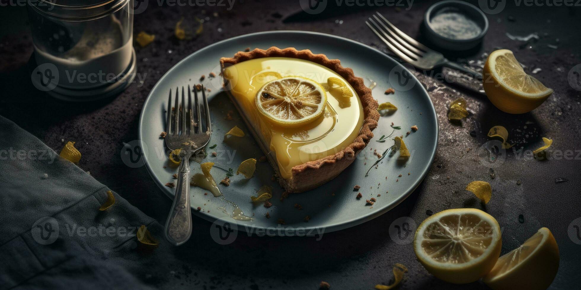 limão torta profissional estúdio Comida fotografia social meios de comunicação elegante tecido quente moderno de Anúncios foto