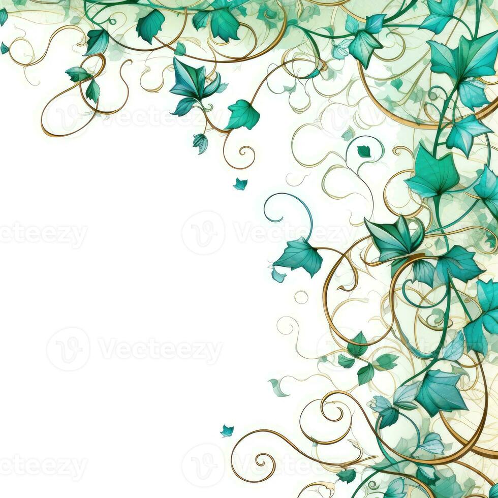 liana floral quadro, Armação cumprimento cartão scrapbooking aguarela □ Gentil ilustração fronteira Casamento foto