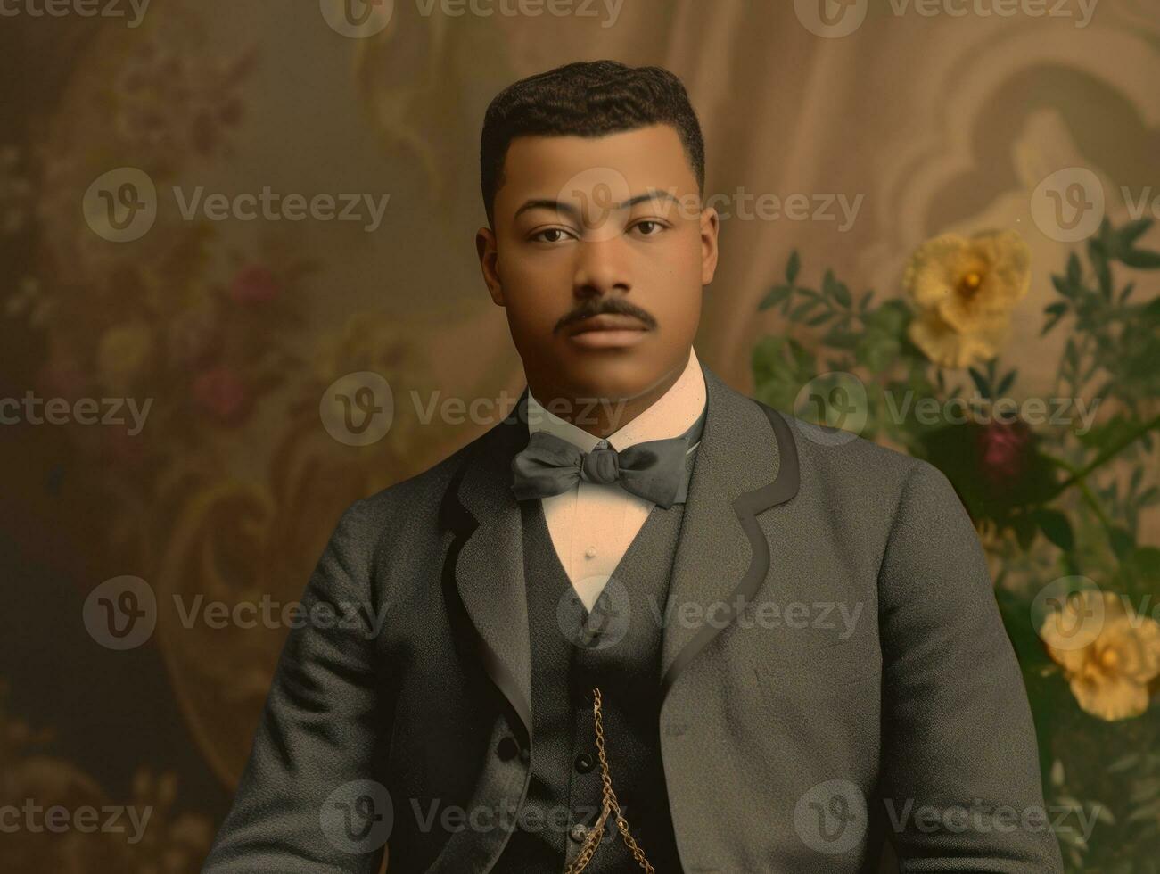 africano americano homem a partir de a cedo 1900 colori velho foto ai generativo