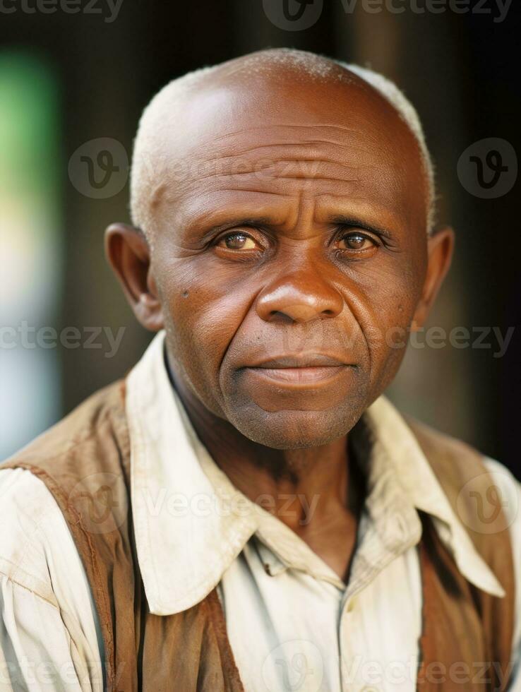 africano americano homem a partir de a cedo 1900 colori velho foto ai generativo