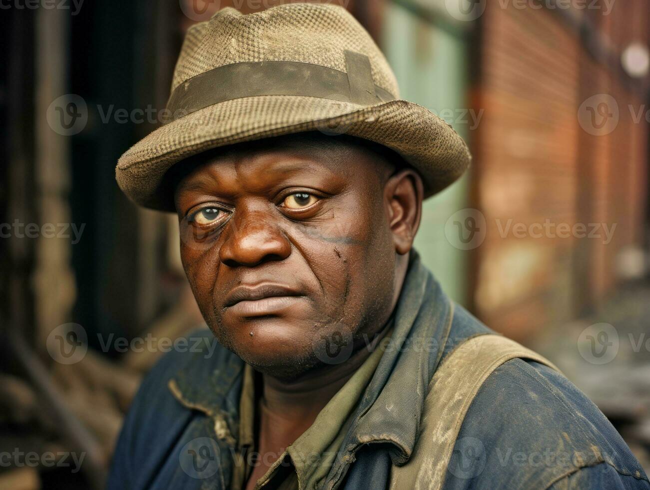 africano americano homem a partir de a cedo 1900 colori velho foto ai generativo