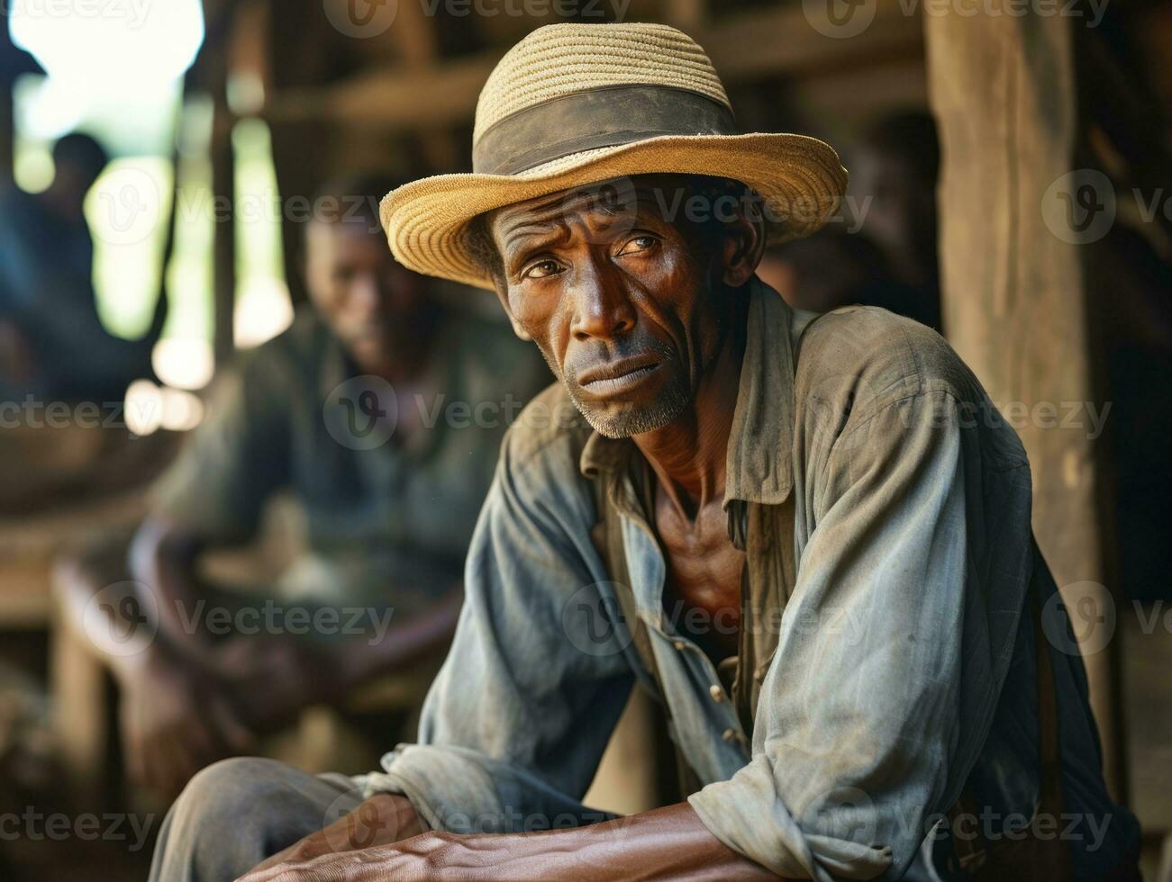 africano americano homem a partir de a cedo 1900 colori velho foto ai generativo