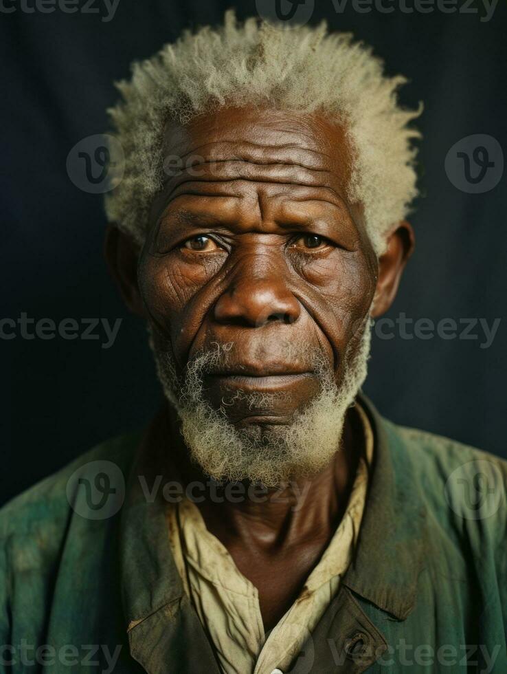 africano americano homem a partir de a cedo 1900 colori velho foto ai generativo