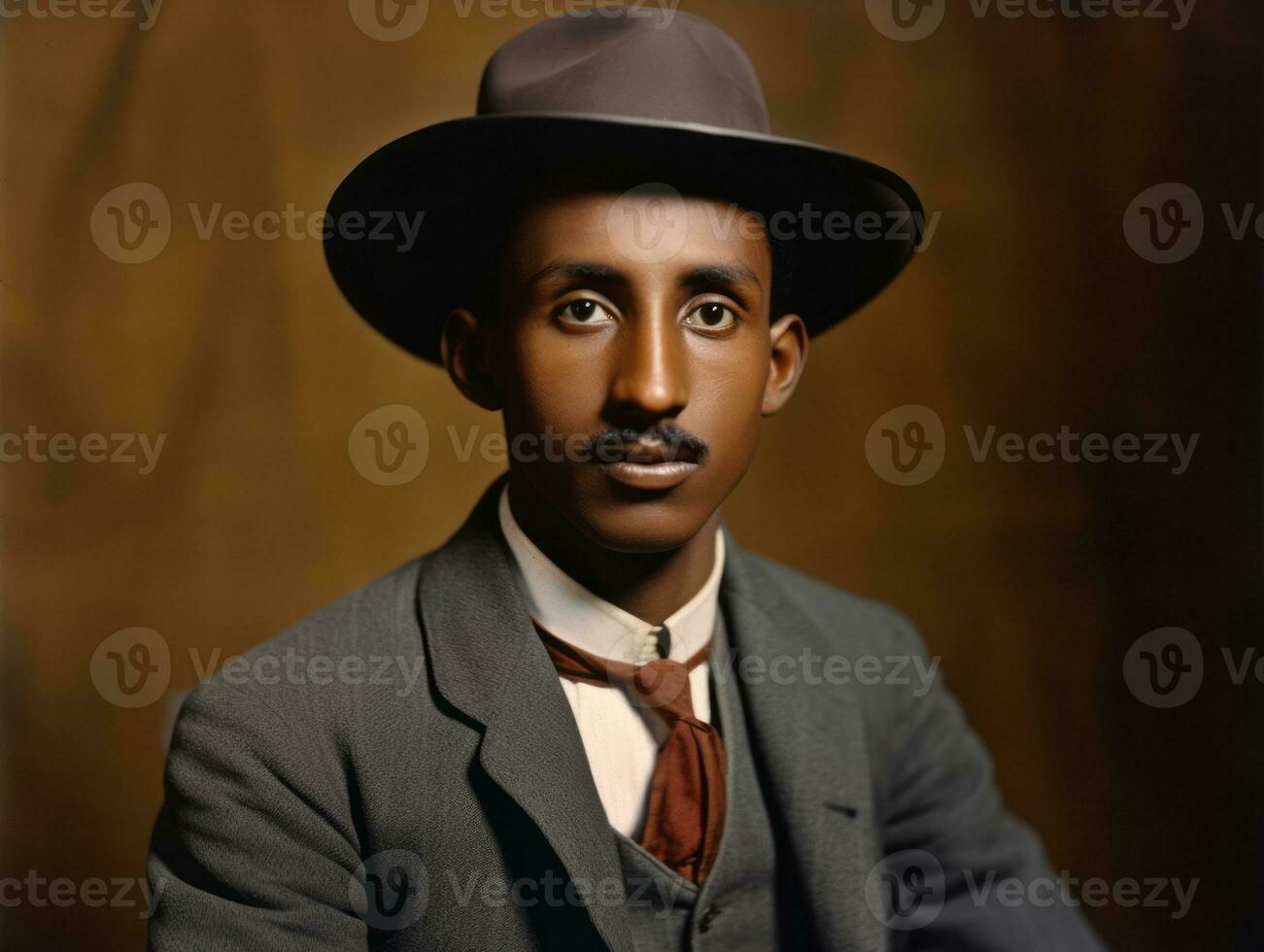 africano americano homem a partir de a cedo 1900 colori velho foto ai generativo