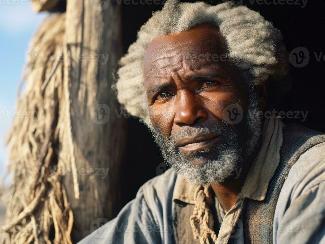 africano americano homem a partir de a cedo 1900 colori velho foto ai generativo