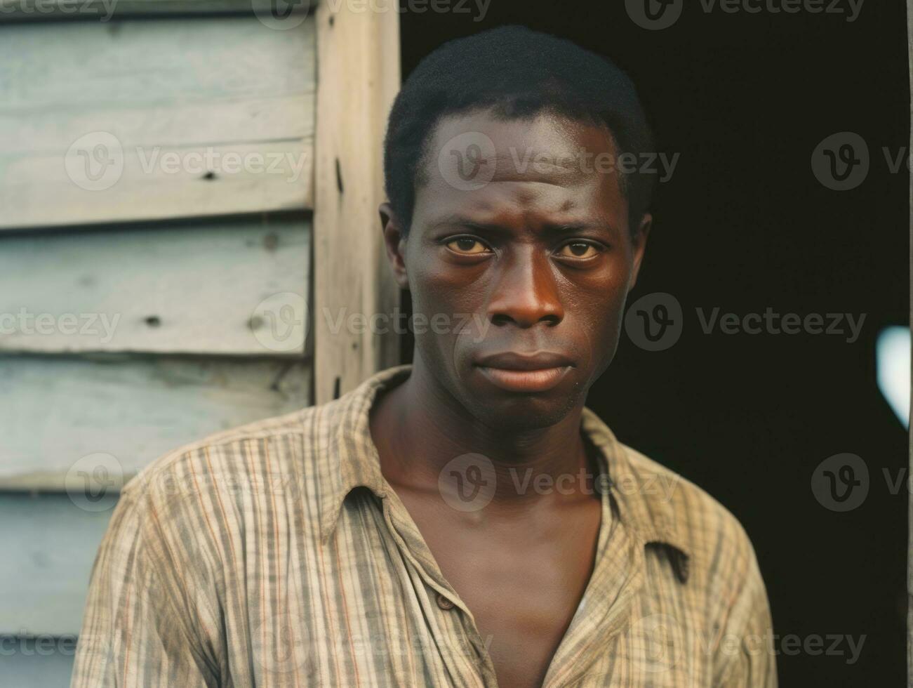 africano americano homem a partir de a cedo 1900 colori velho foto ai generativo