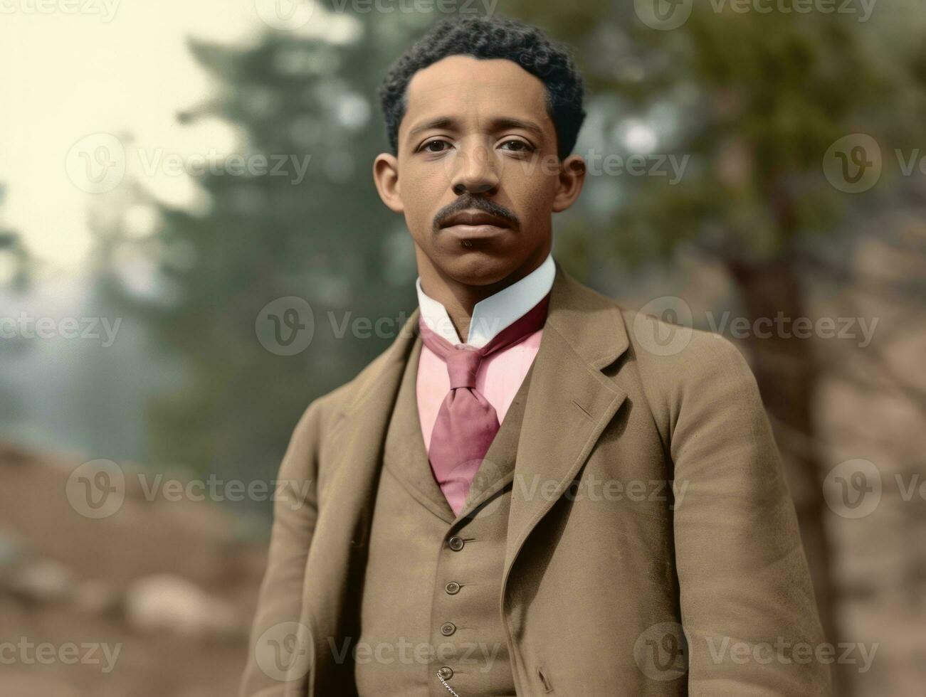 africano americano homem a partir de a cedo 1900 colori velho foto ai generativo