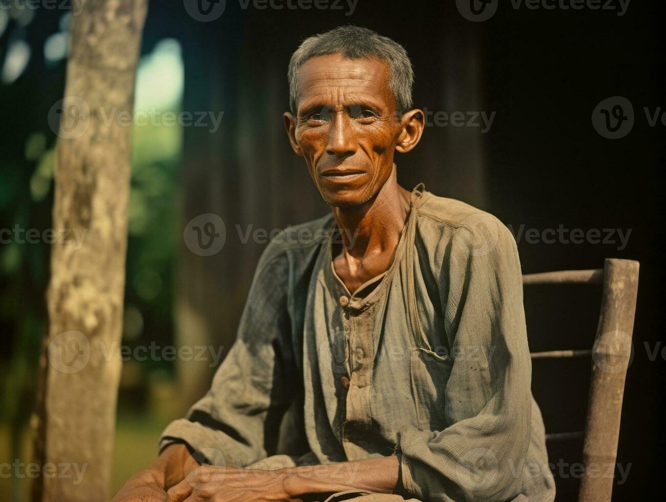 brasileiro homem a partir de a cedo 1900 colori velho foto ai generativo