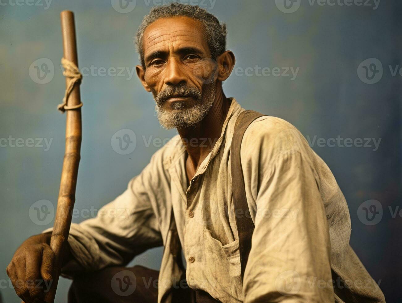 brasileiro homem a partir de a cedo 1900 colori velho foto ai generativo