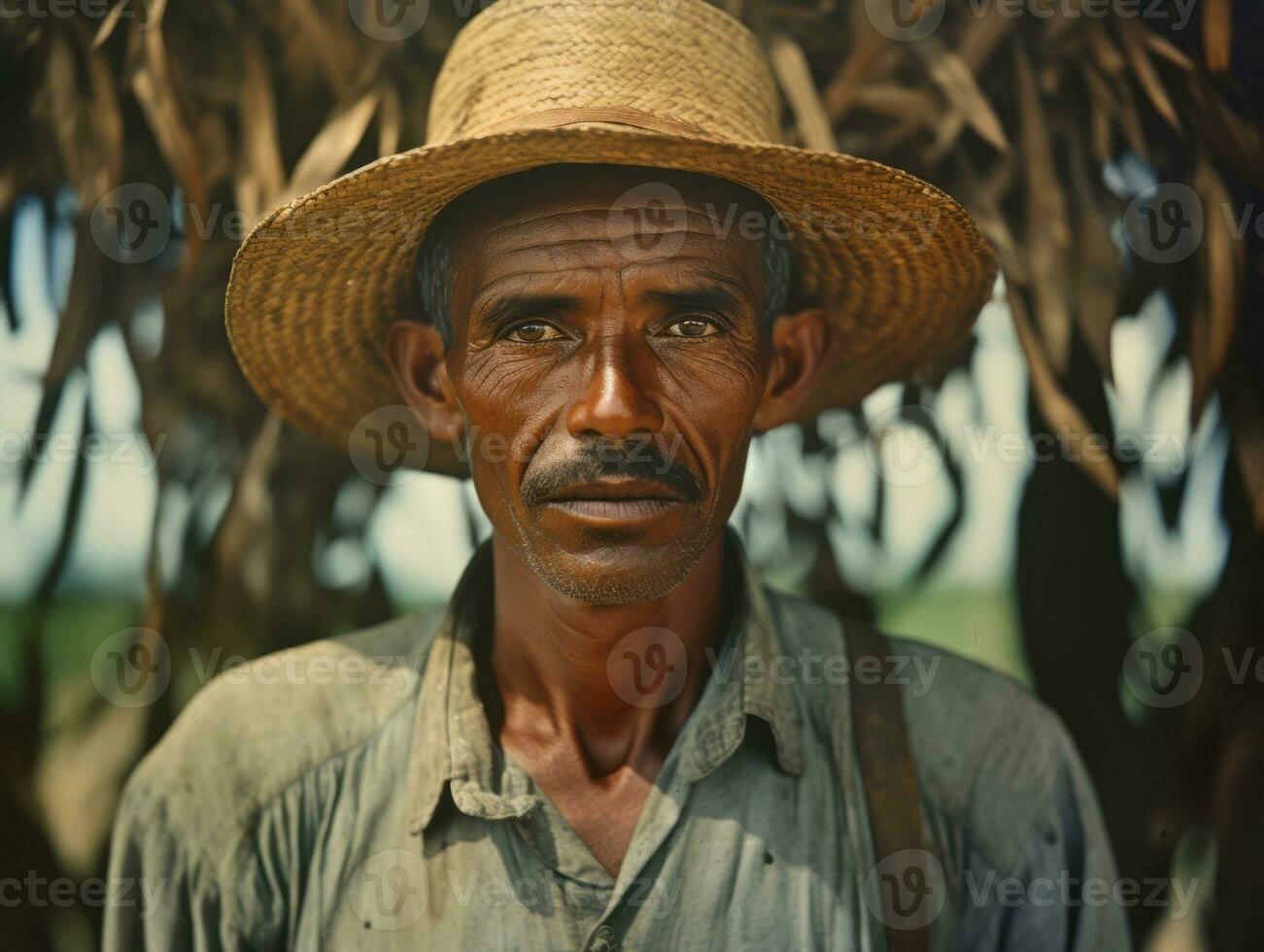 brasileiro homem a partir de a cedo 1900 colori velho foto ai generativo