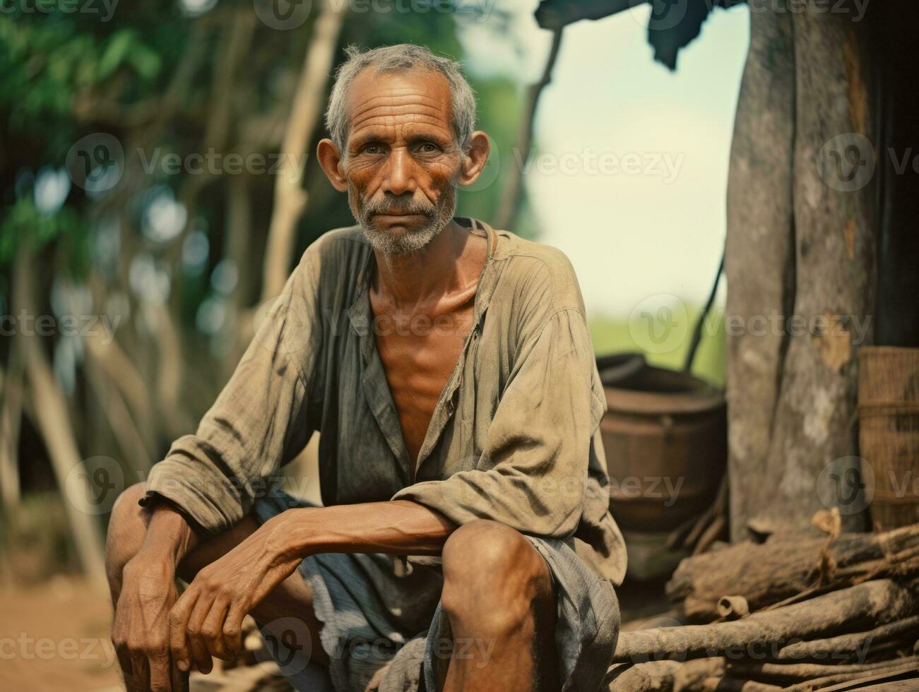 brasileiro homem a partir de a cedo 1900 colori velho foto ai generativo