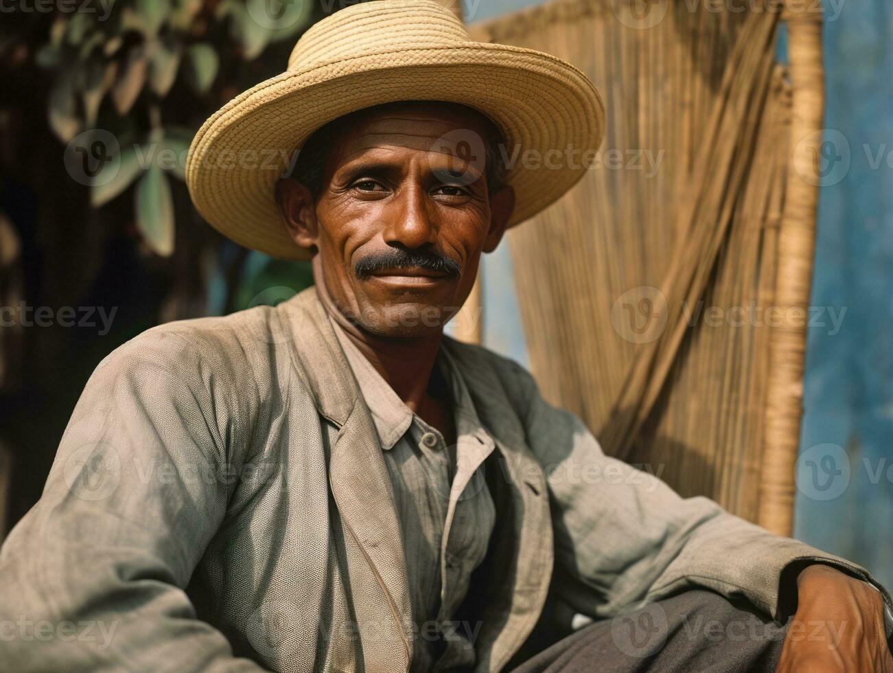 brasileiro homem a partir de a cedo 1900 colori velho foto ai generativo