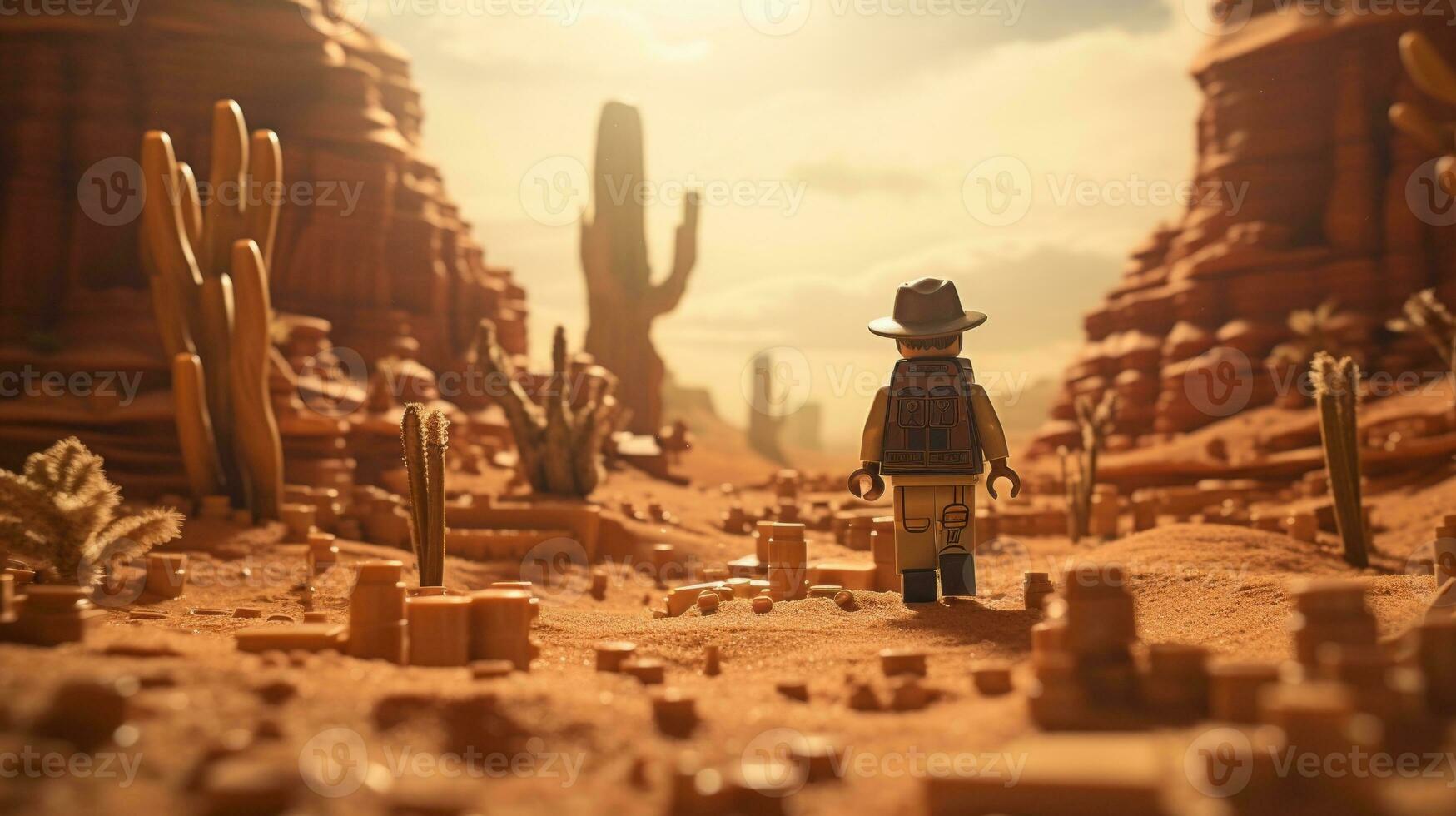 Lego personagem embarcar em épico aventuras com amigos ai generativo foto