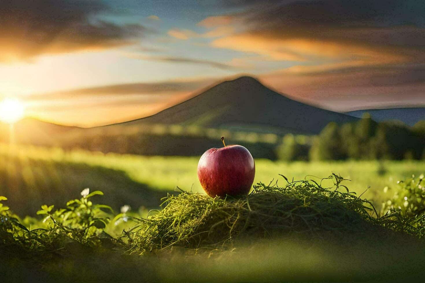 a maçã, maçã, natureza, natureza hd papel de parede. gerado por IA foto