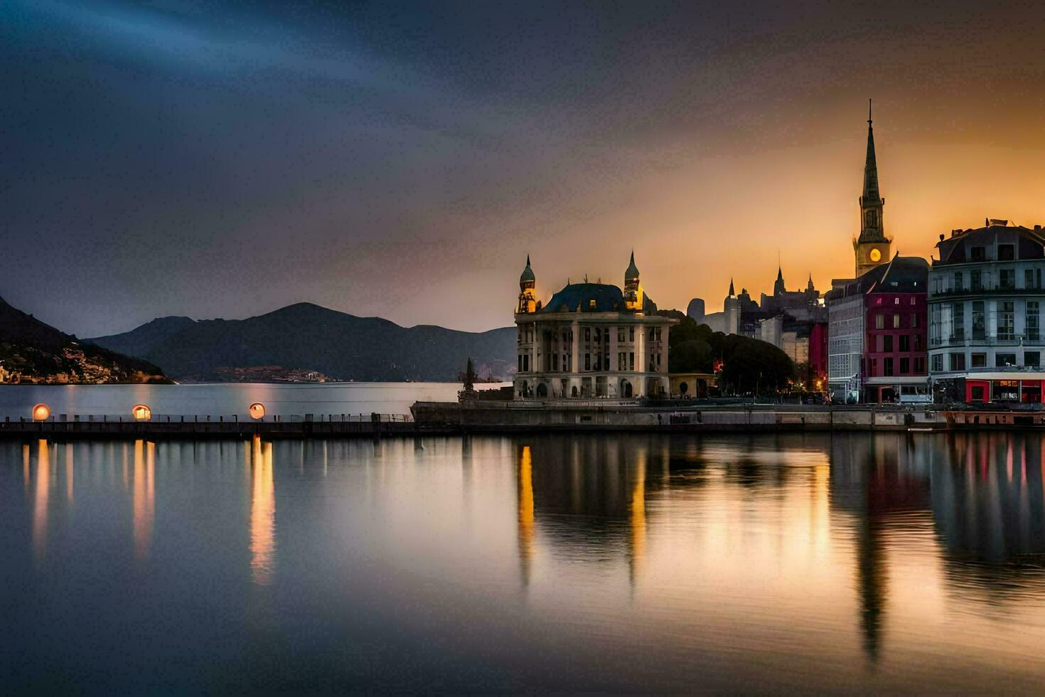 a cidade do kotor, Montenegro. gerado por IA foto