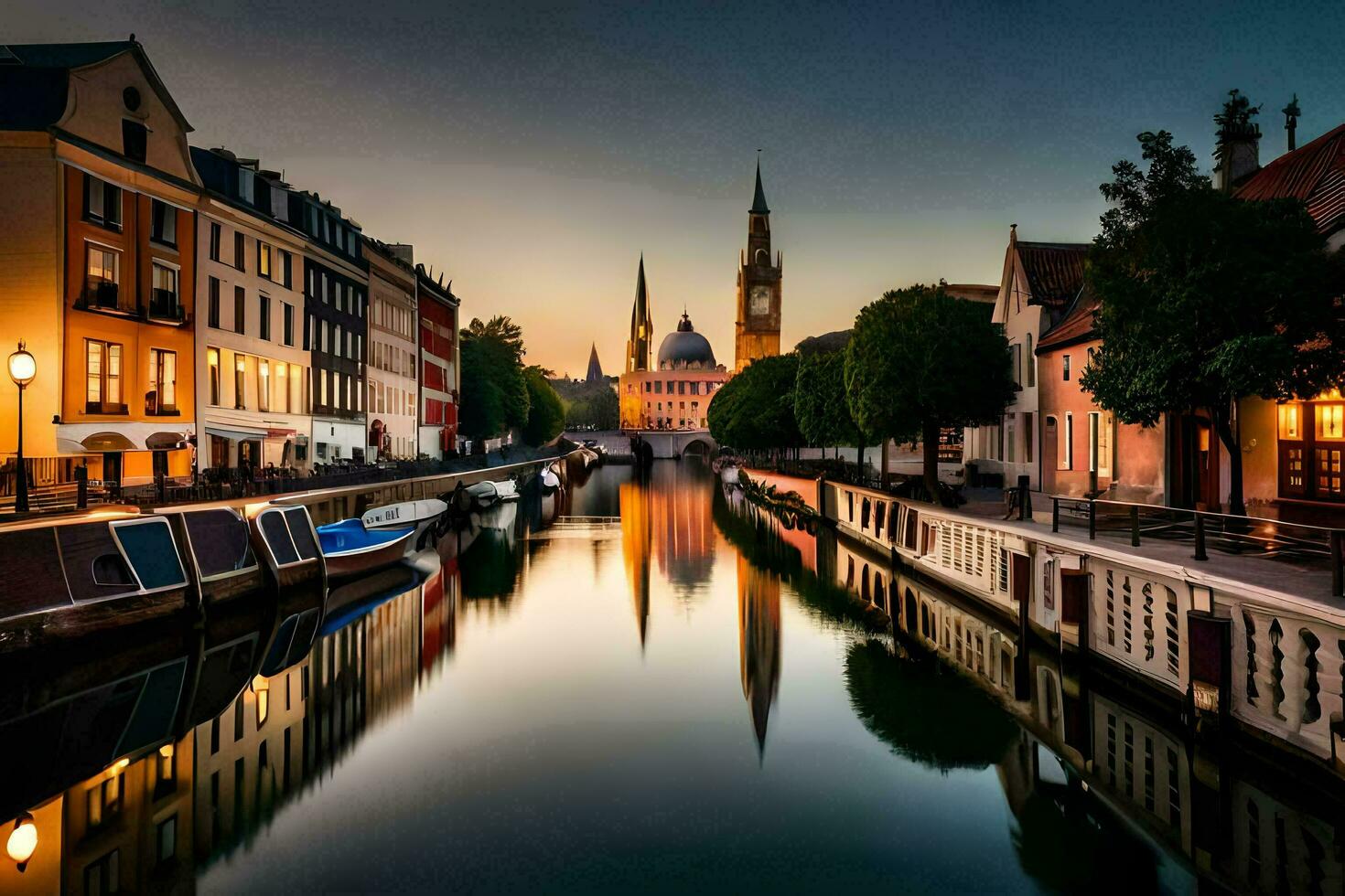 a cidade do Bruges, Bélgica. gerado por IA foto