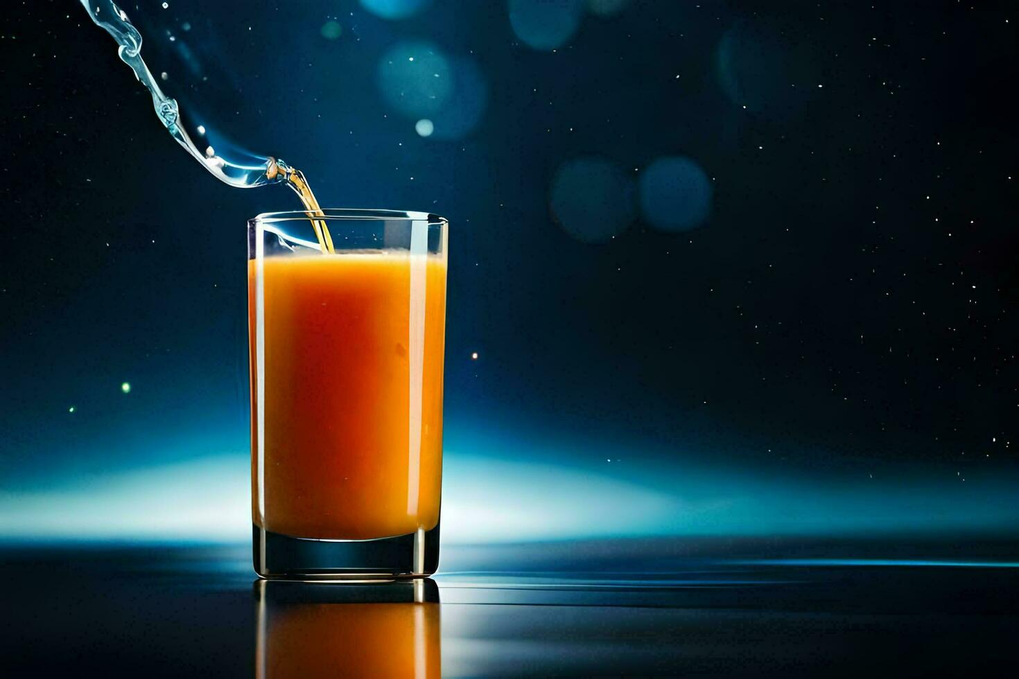 laranja suco ser derramado para dentro uma vidro. gerado por IA foto