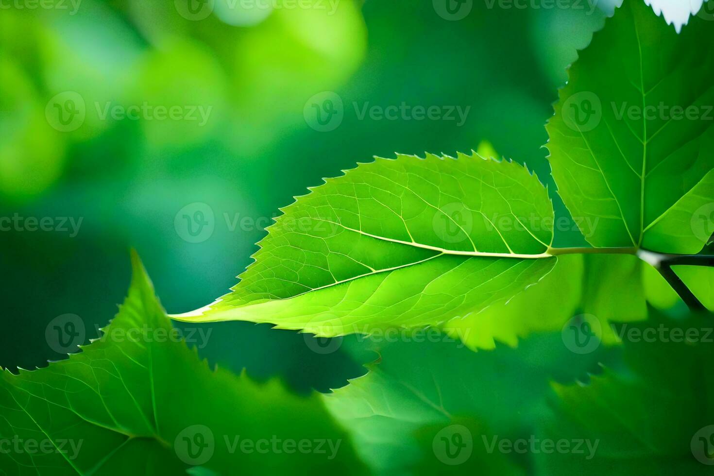 verde folhas em uma árvore. gerado por IA foto