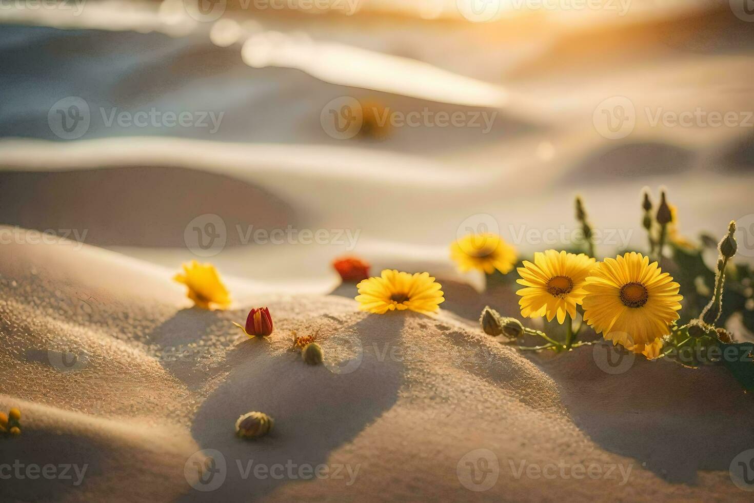 a flores do a deserto. gerado por IA foto