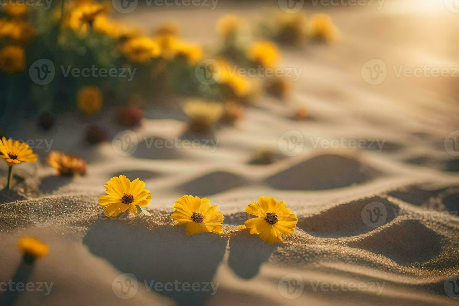 a flores do a deserto. gerado por IA foto