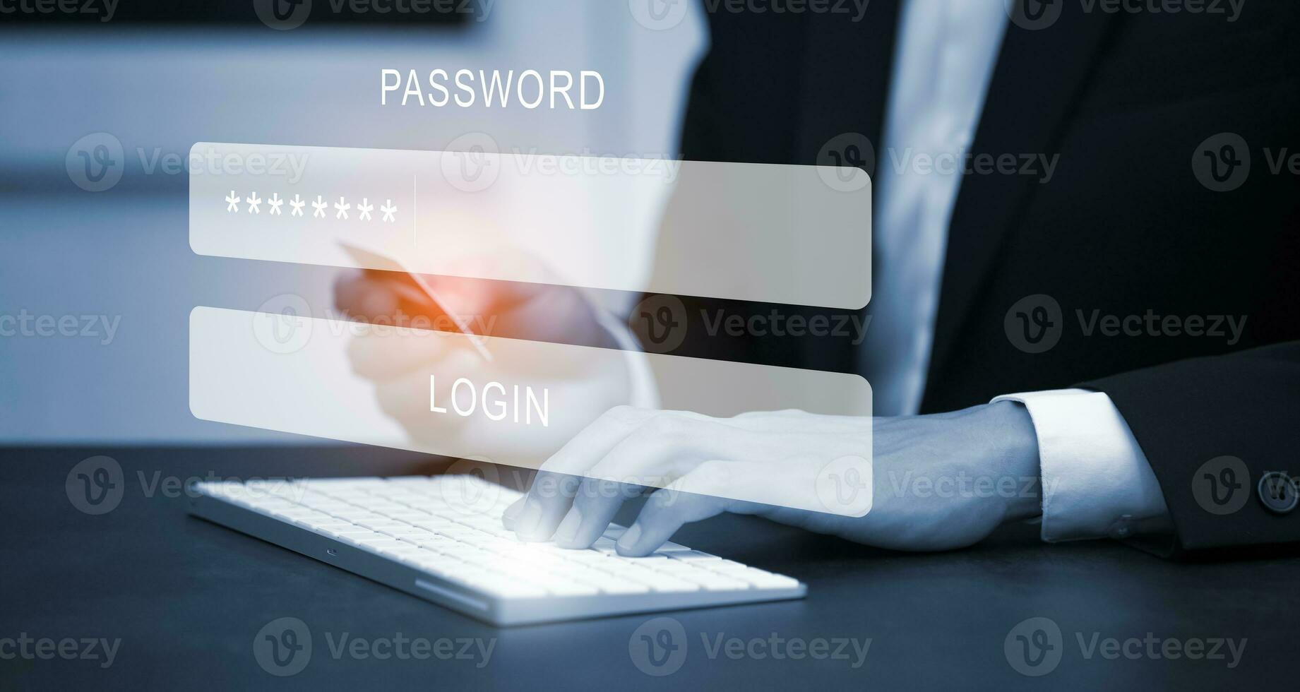 senha de segurança login conceito on-line mãos digitando e inserindo nome de usuário e senha de mídia social, faça login com smartphone em uma conta bancária on-line, proteção de dados contra hacker foto