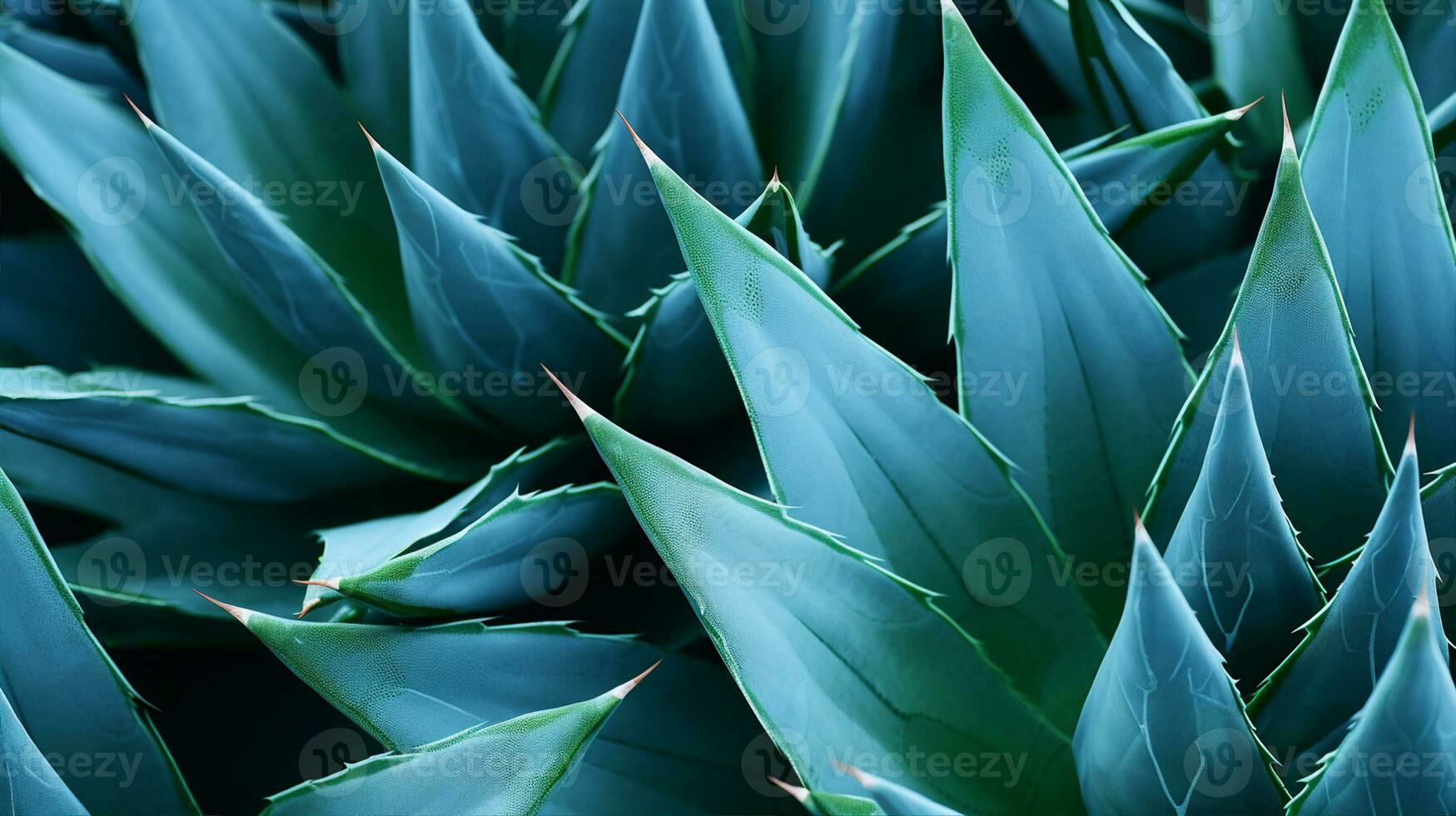 azul cacto, agave, natureza abstrato fundo, macro. generativo ai foto