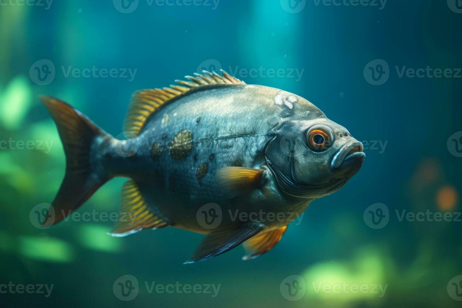 piranha dentro natureza Largo vida animais. ai gerado. foto