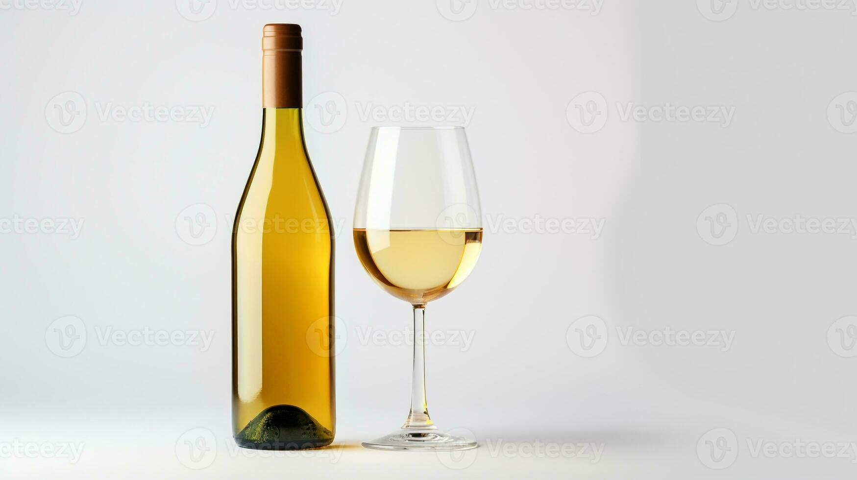 foto do uma branco vinho isolado em plano branco fundo. generativo ai