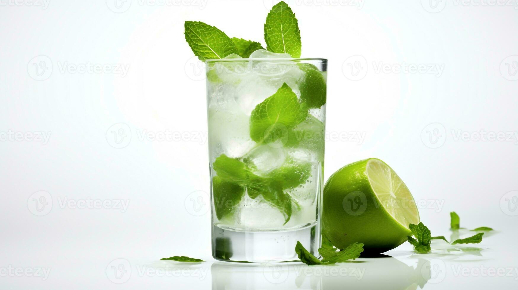 foto do uma Mojito isolado em plano branco fundo. generativo ai