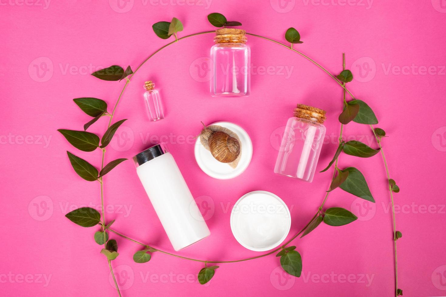 conjunto de cosméticos naturais de produto para a pele kit mucina foto