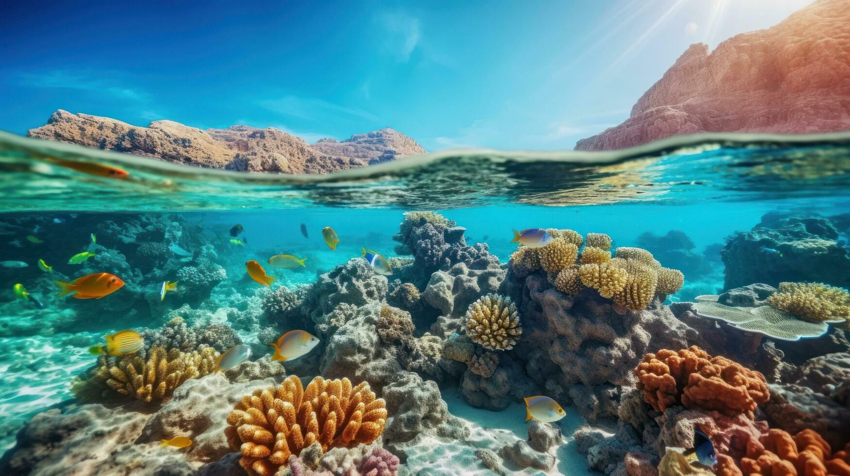 mar peixe dentro vermelho mar perto coral recife foto