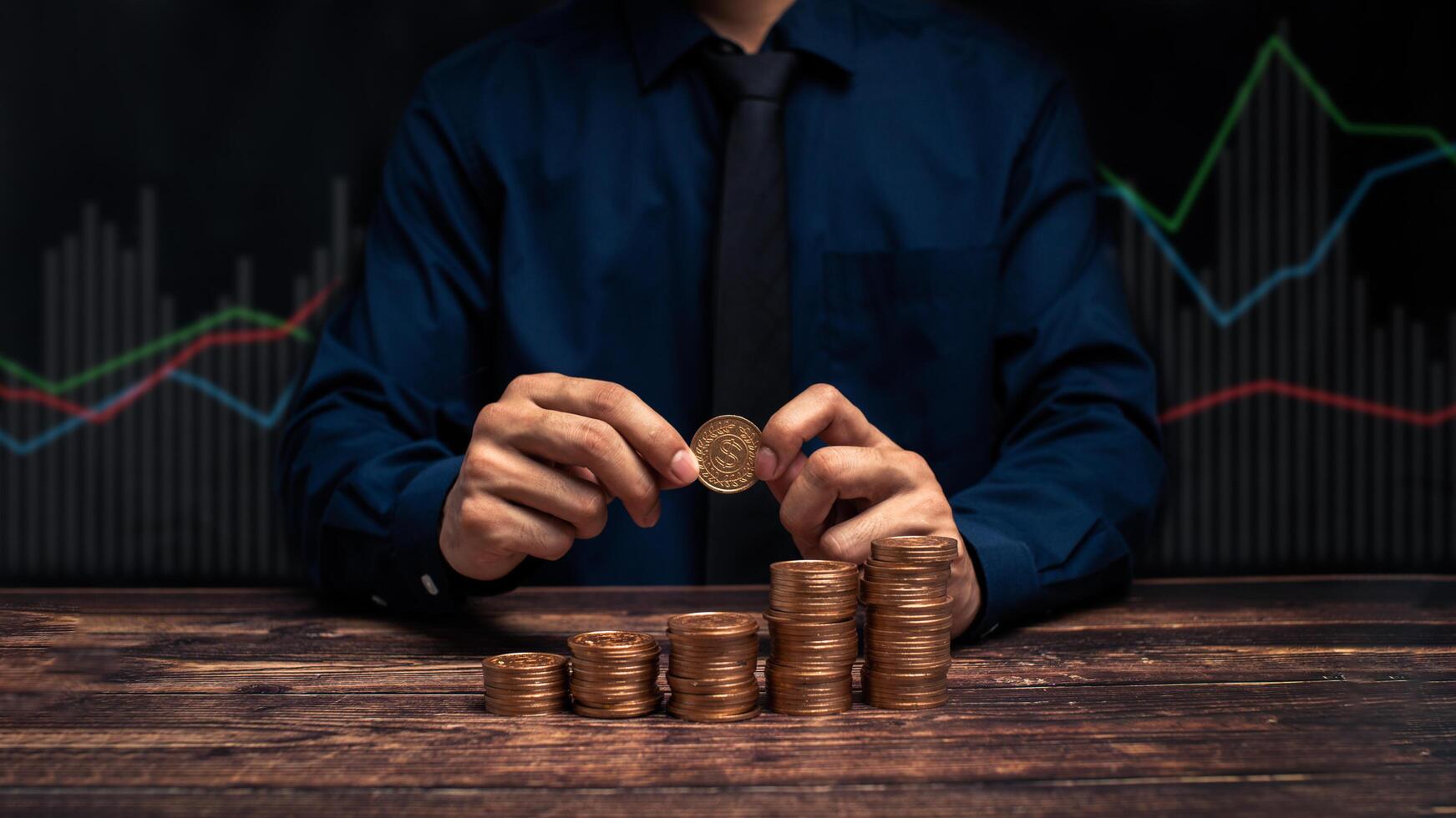 progresso do crescimento do negócio ou sucesso investem na ilustração comercial foto