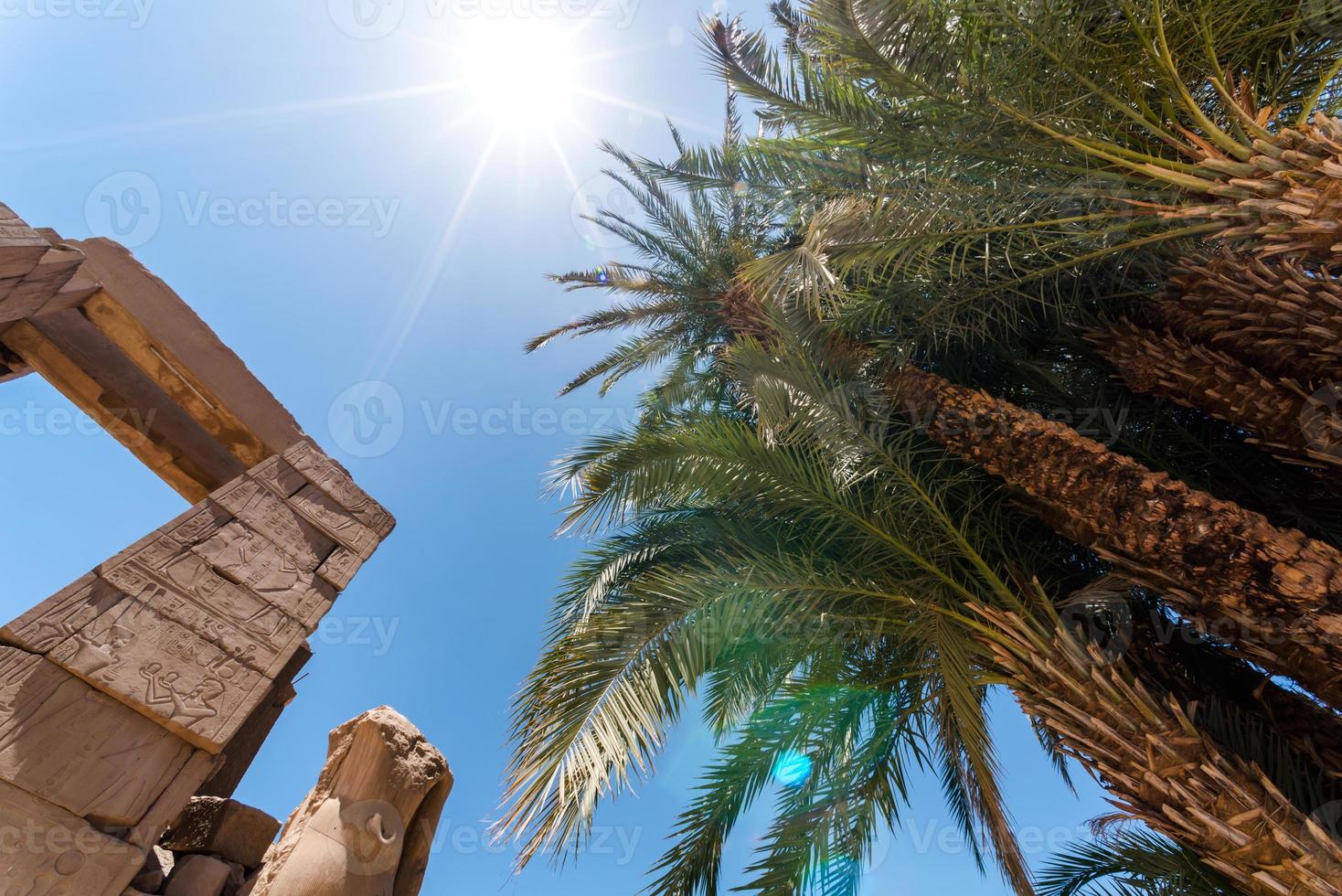 colunas antigas em um templo karnak em luxor foto