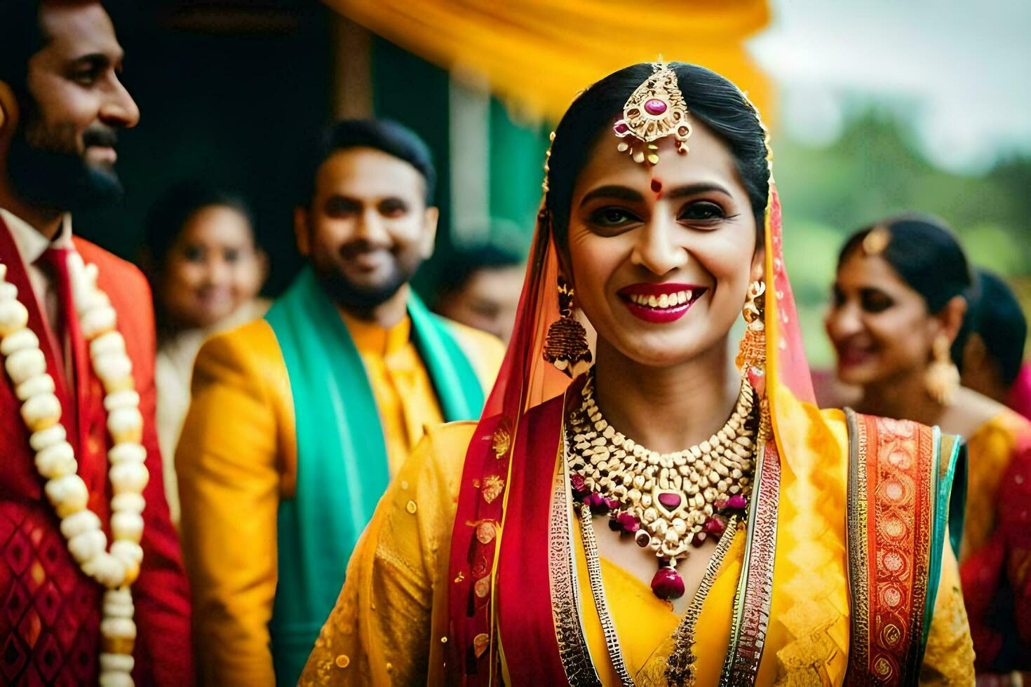 a casamento, mumbai, fotografia, a Casamento brigada. gerado por IA foto