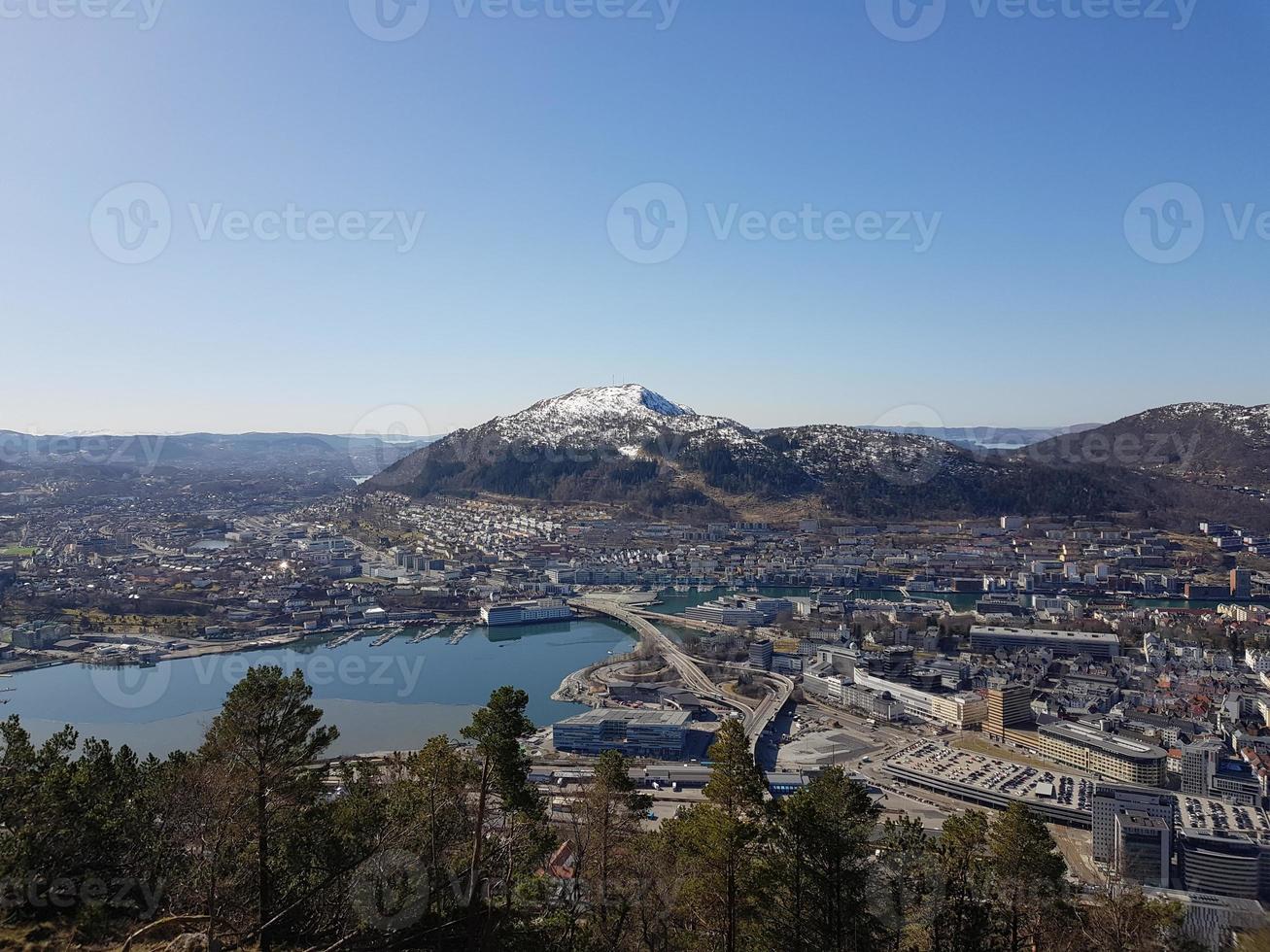 Bergen da perspectiva do Monte Floyen foto