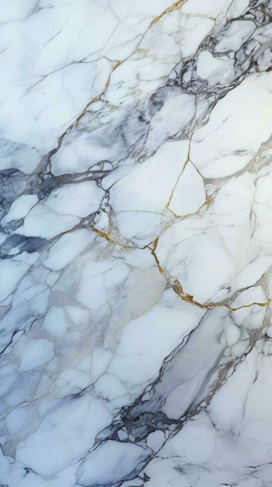 cativante branco mármore fundo exibindo intrincado natural padrões vertical Móvel papel de parede ai gerado foto