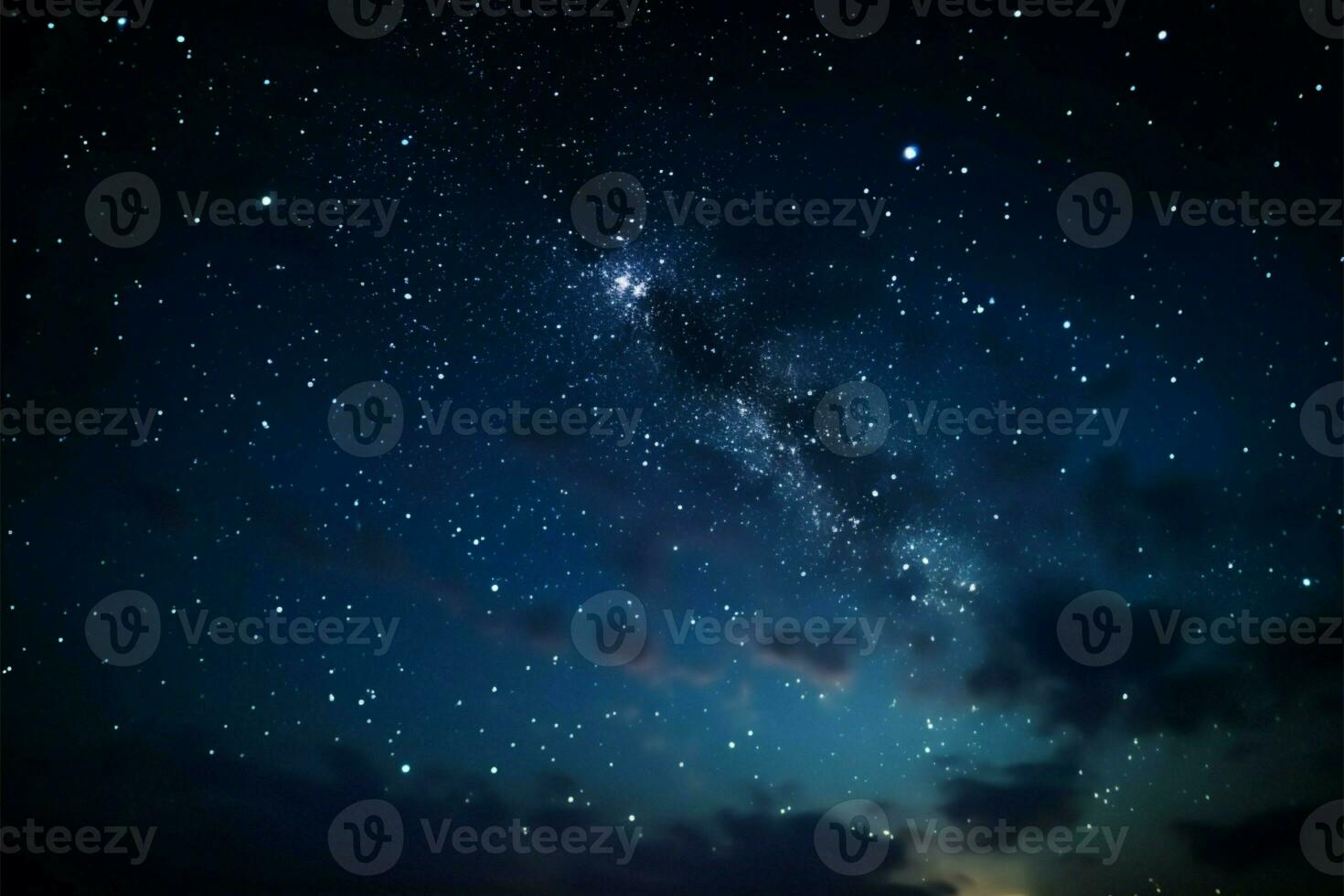 hipnotizante noite céu uma baixo ângulo Visão do a estrelado céus ai gerado foto