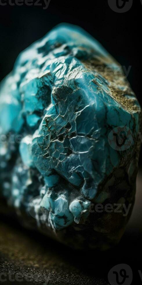 fechar-se foto do a mineral turquesa, macro. generativo ai