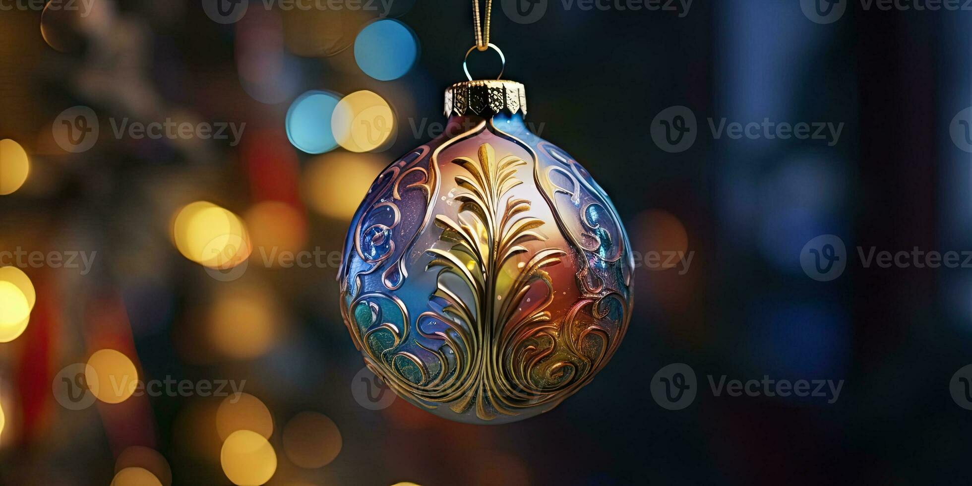 linda Natal decorações em a Natal árvore. Natal tema. generativo ai foto