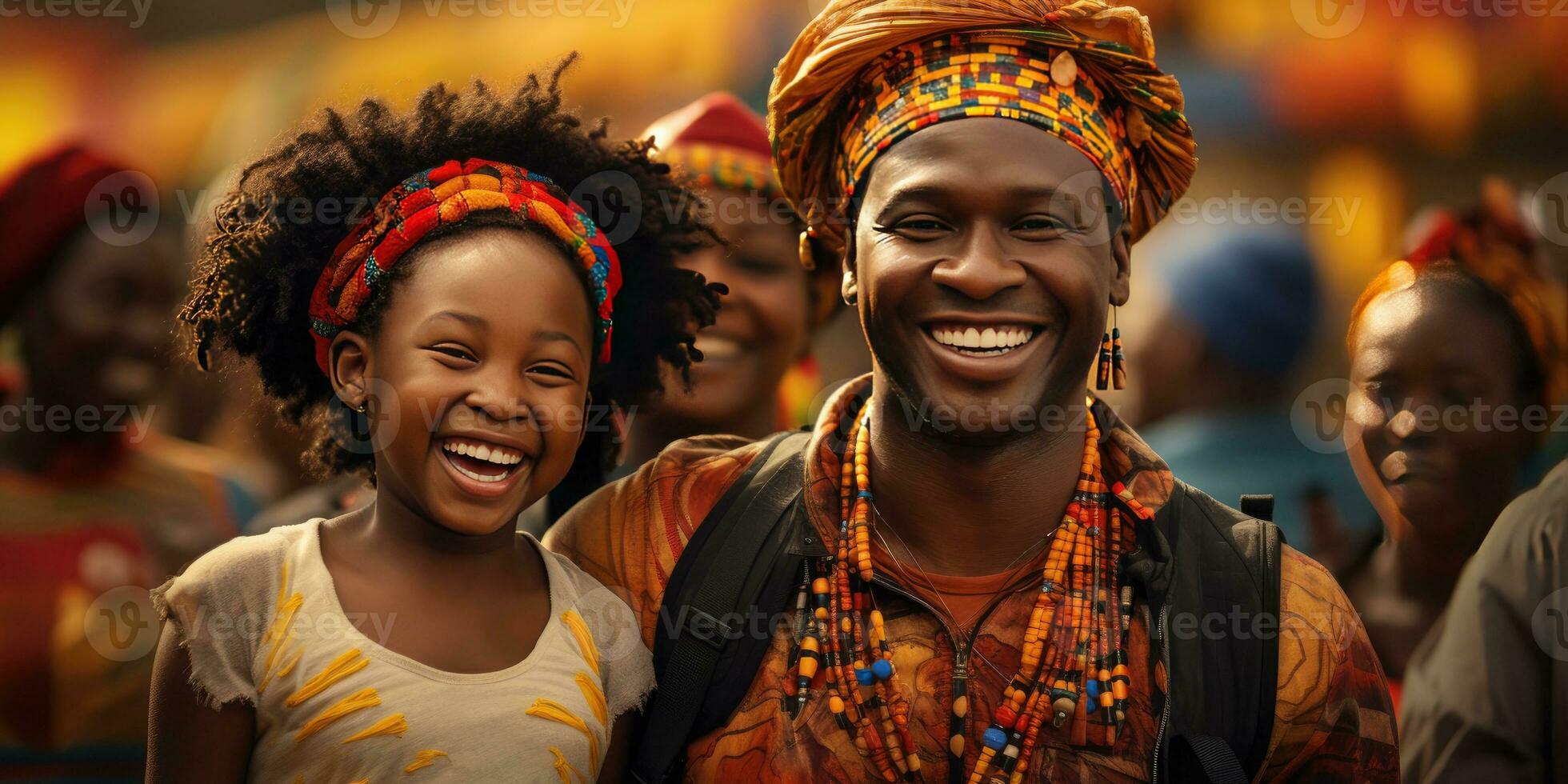 africano família às a aeroporto. viagem e período de férias. generativo ai foto