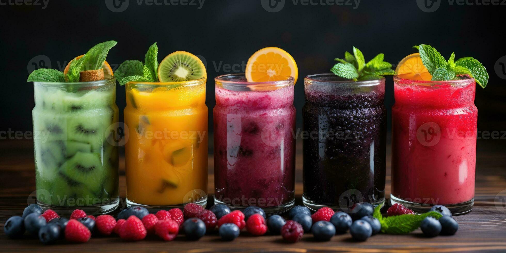 fresco batido fechar-se. delicioso frutas, Boa nutrição. generativo ai foto