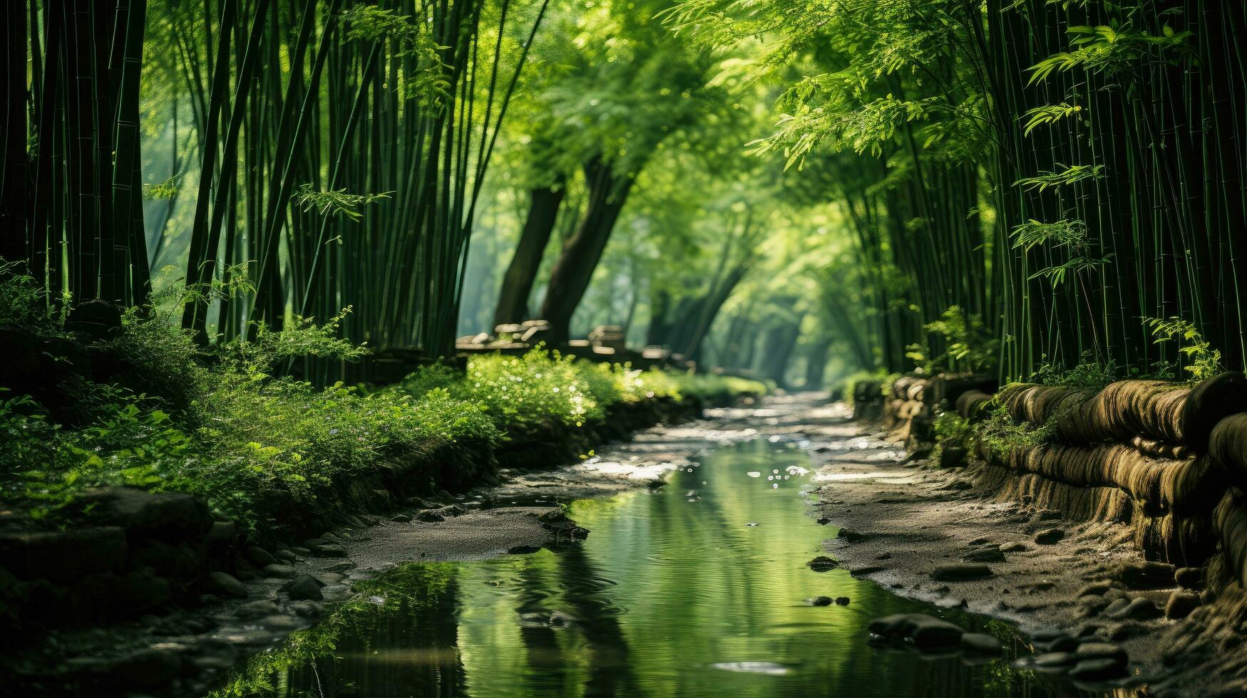 bambu floresta fundo ai gerado foto