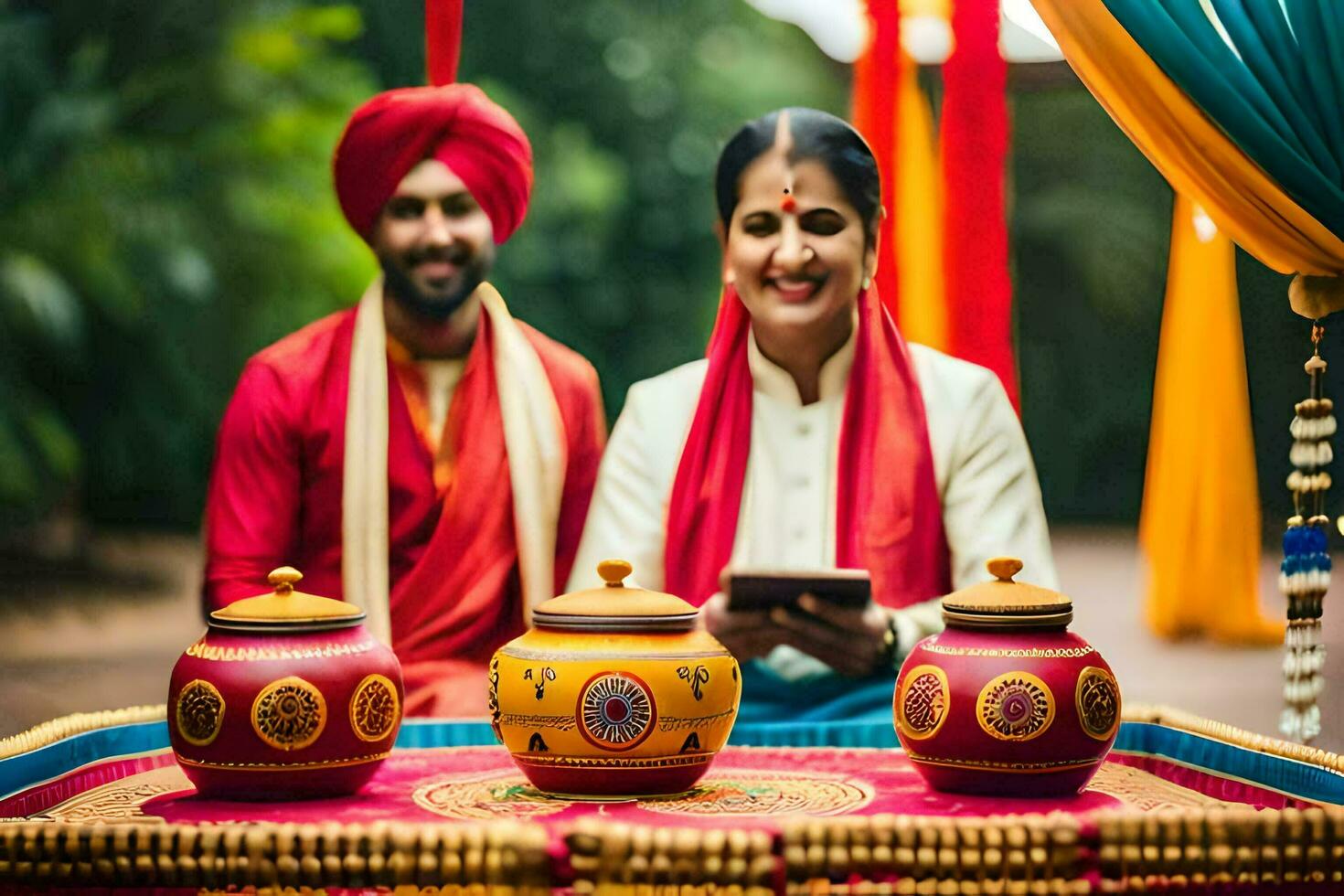 indiano Casamento fotografia dentro Délhi. gerado por IA foto