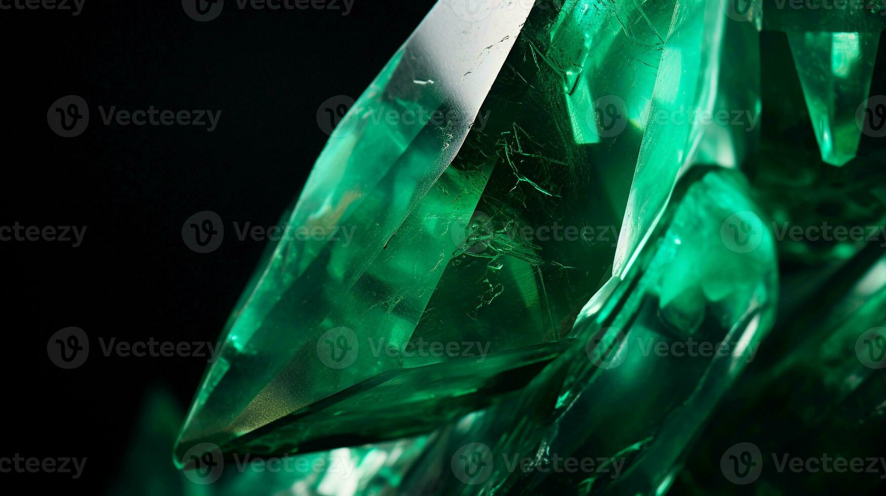 fotografia uma hipnotizante fechar-se do uma espumante jade mantido contra uma aveludado Preto fundo. generativo ai foto