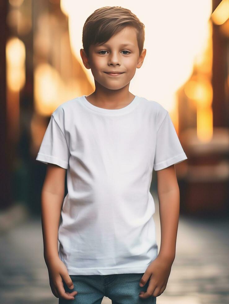 branco bebê camiseta livre foto ai gerado