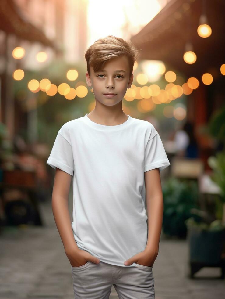 branco bebê camiseta livre foto ai gerado